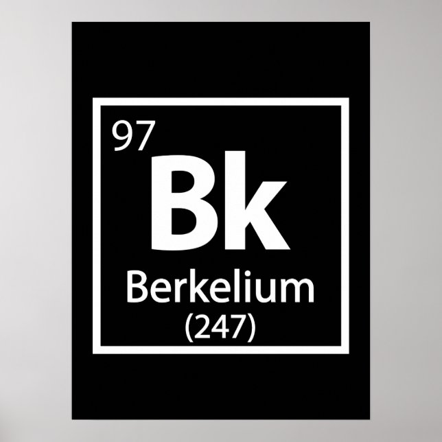 Poster Berkelium - Mesa periódica da ciência de Berkeley (Frente)
