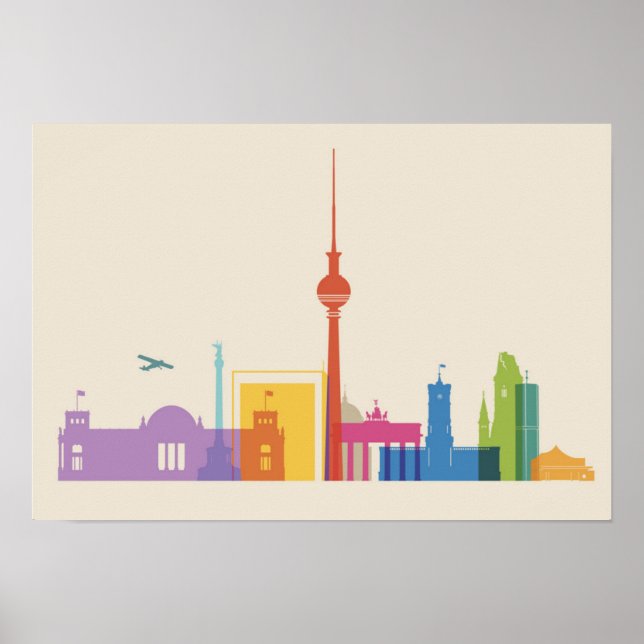 Poster Berlim, Alemanha Cityscape (Frente)