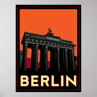 Pôster berlim alemanha oktoberfest art deco retro viagem