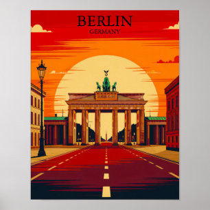 Poster Berlim Alemanha Portão de Brandemburgo Arte de Via