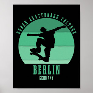 Poster Berlim Alemanha Skatista Urna Skate 4