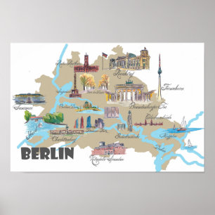 Pôster Berlim destaca o mapa
