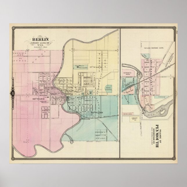 Poster Berlim e Vila de Plymouth (Frente)