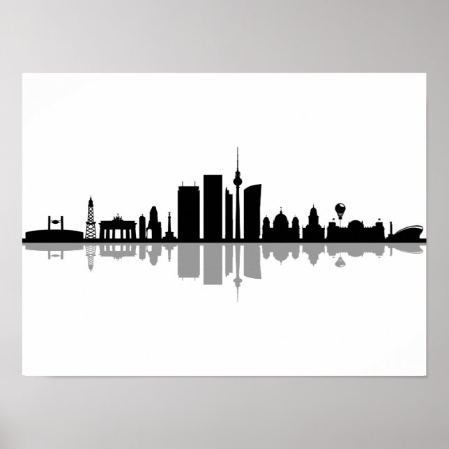 Poster BERLIN Alemanha Capital City Skyline Silhouette (Frente)
