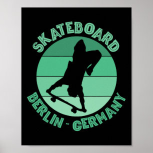 Poster Berlin Alemanha Skatista Urna Skate 1