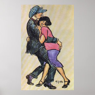 Poster Berlin Couple Dancing Early 1900's
