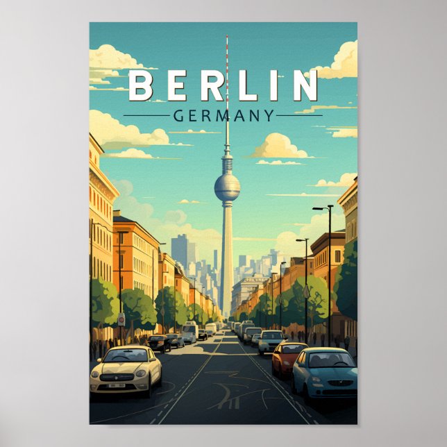 Poster Berlin Germany Viagem Art Vintage (Frente)