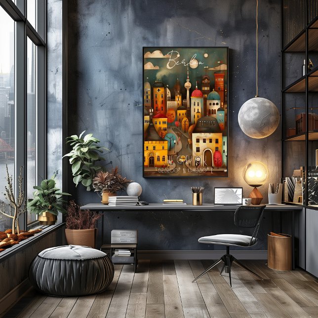 Pôster Berlin: The Grey City - Whimsical Art (Criador carregado)