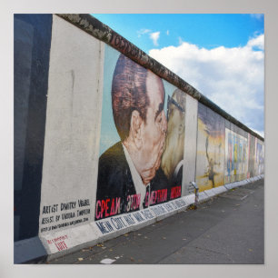 Poster Berlin Wall Kiss Mural, Alemanha