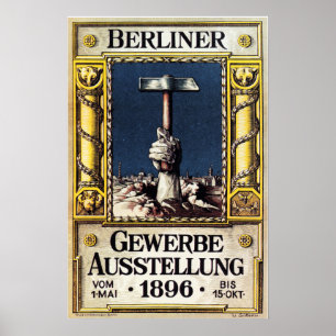 Poster BERLINER Gewerbe Ausstellung 1896 - Exposição co
