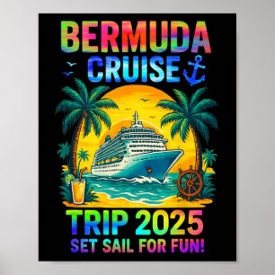 Poster Bermuda Cruise Squad 2025 Família Aventura Mar Mat