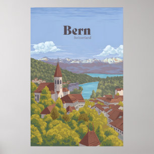 Poster Berna Suíça Cartaz de Viagem