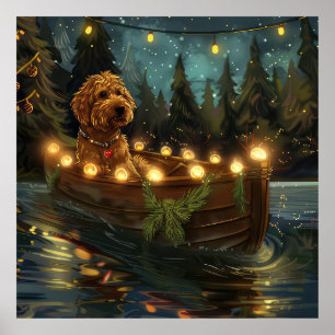 Poster Bernedoodle Natal Festivo Voyage