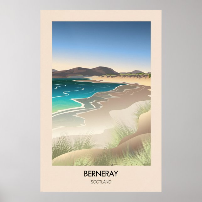 Poster Berneray Escócia Cartaz de Viagens (Frente)