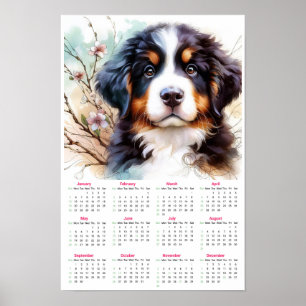Poster Bernese Mountain Dog Calendar 2025