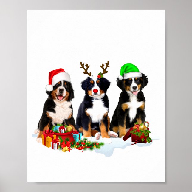 Poster Bernese Mountain Dog Christmas Cute Fullprint  (Frente)