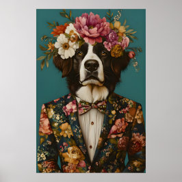 Poster Bernese Mountain Dog In Suit Poster, Bernese