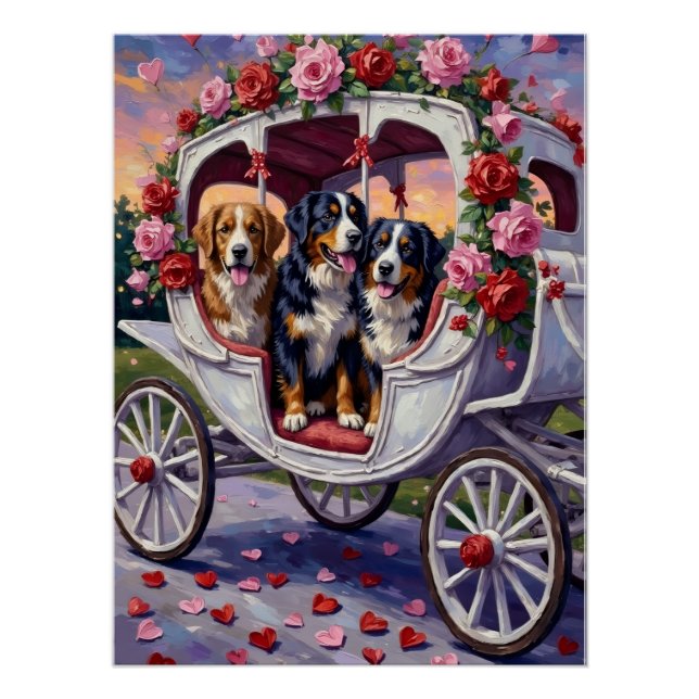 Pôster Bernese Mountain Dog Valentine's Day (Frente)