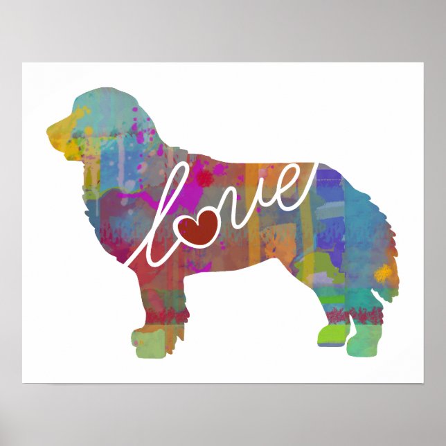 Poster Bernese Mountain Dog Watercolor (Frente)