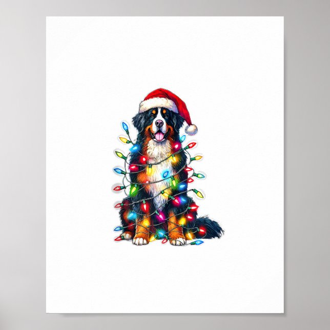 Poster Bernese Mountain Dog x Luzes de Natal (Frente)