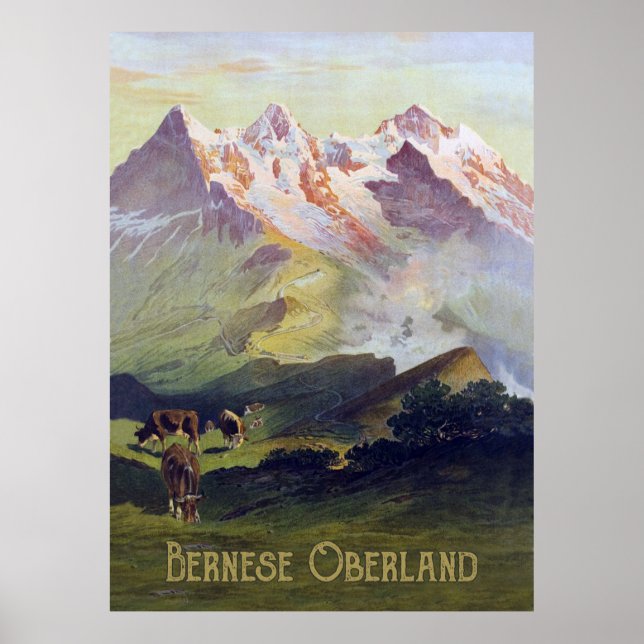 Poster Bernese Oberland, Paisagem, Suiça (Frente)