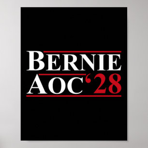 Poster Bernie Aoc 2028 Bernie Sanders Alexandria Cortez P