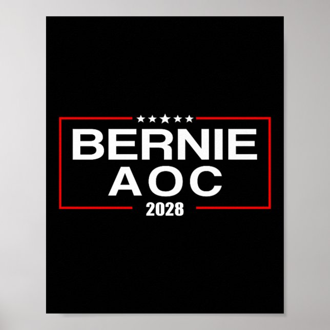 Poster Bernie Aoc 2028 Bernie Sanders Alexandria Cortez P (Frente)