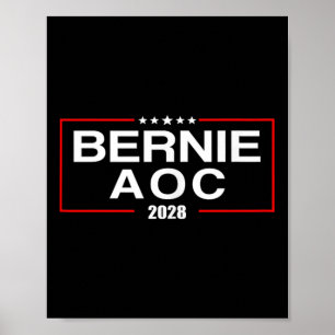 Poster Bernie Aoc 2028 Bernie Sanders Alexandria Cortez P