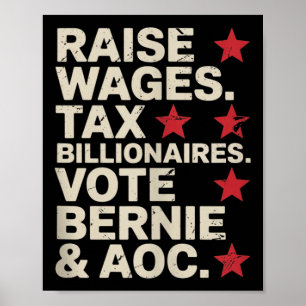 Poster Bernie Sanders E Aoc 2028 Para A Campanha Presiden