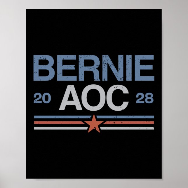 Poster Bernie Sanders E Aoc Long Sleeve (Frente)