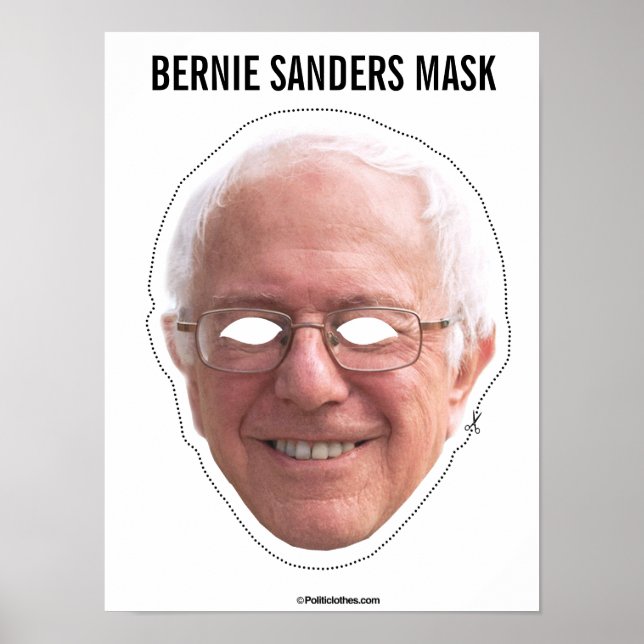 Pôster Bernie Sanders Mask Cutout (Frente)