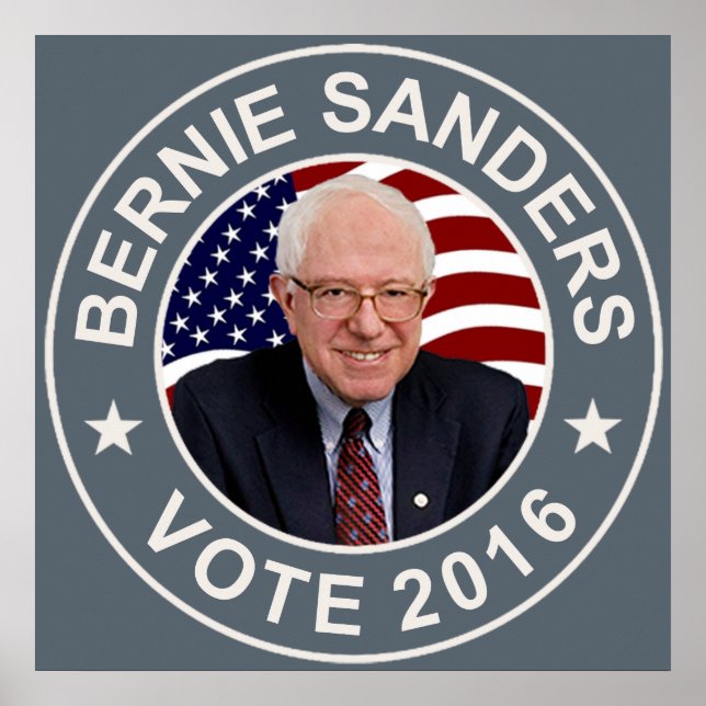 Pôster Bernie Sanders US Flag (Frente)