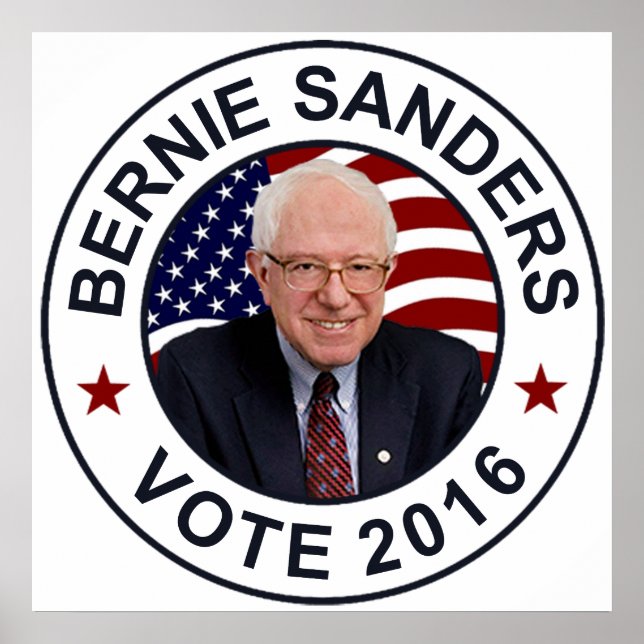 Pôster Bernie Sanders US Flag (Frente)