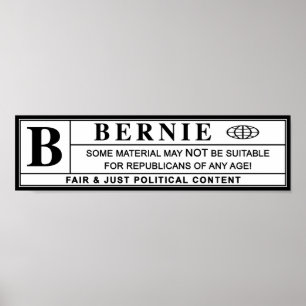 Poster Bernie Sanders Warning Label