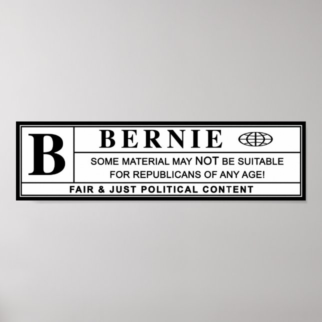 Poster Bernie Sanders Warning Label (Frente)
