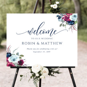 Poster Berry, Blue, Burgundy - Sinal de Boas-vindas