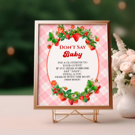 Poster Berry Cute Pink Gingham Não Diz Jogo De Bebê