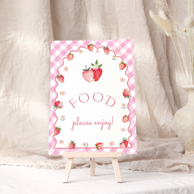 Poster Berry First Birthday Strawberry Comida (Criador carregado)