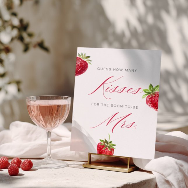 Poster Berry in Love Bridal Shower Guess How Many Kisses (Criador carregado)