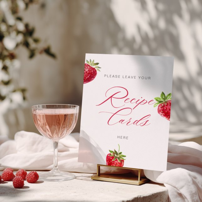 Poster Berry in Love Bridal Shower Recipe Cards (Criador carregado)