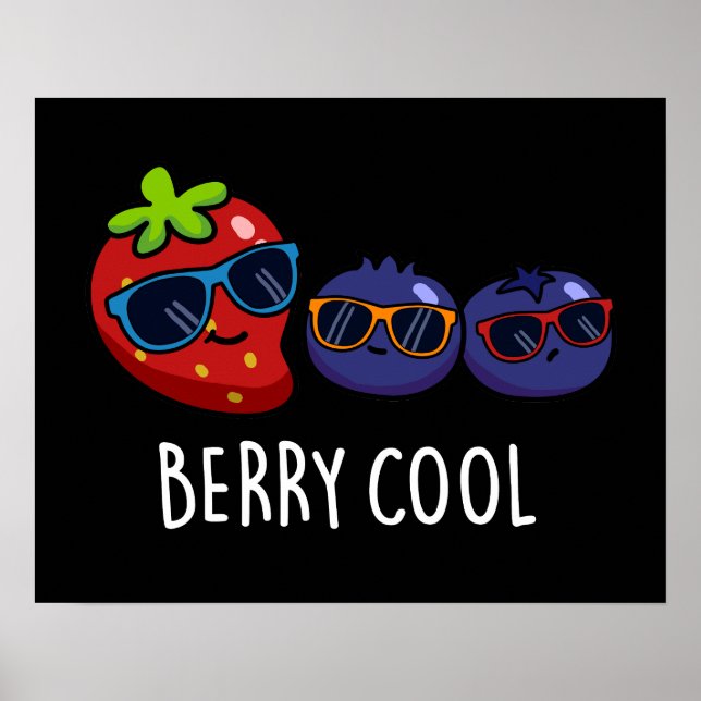 Poster Berry Legal Funny Strawberry Blueberry Dark BG (Frente)