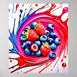 Poster Berry Splash: Intermitência de Cores