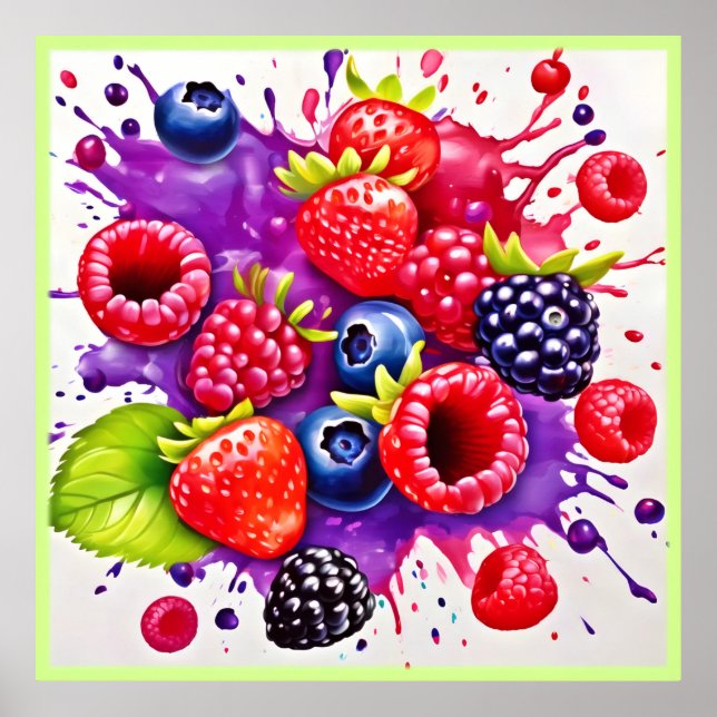 Poster Berry Splash Mix Art (Frente)