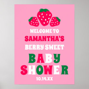 Poster Berry Sweet Strawberry Baby Chá Bem-vindo