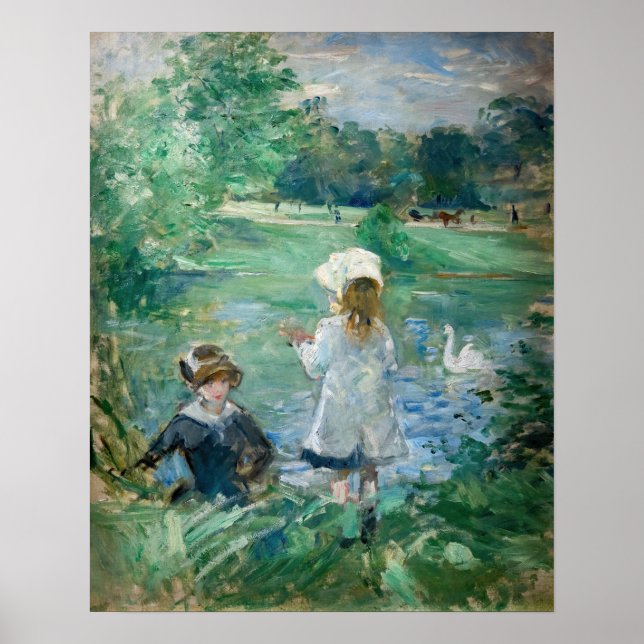 Poster Berthe Morisot - À Beira de um Lago (Frente)