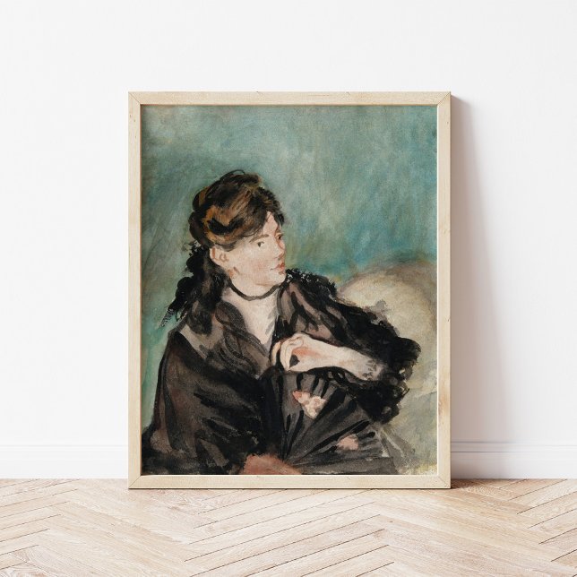 Poster Berthe Morisot com ventilador | Édouard Manet (Criador carregado)