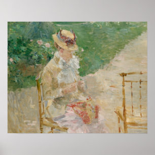 Pôster Berthe Morisot - confecção de malhas da jovem