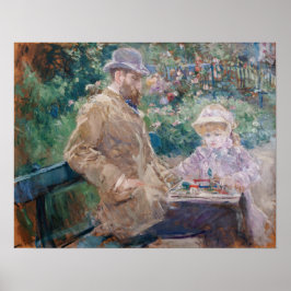 Poster Berthe Morisot - Eugene Manet with his daughter