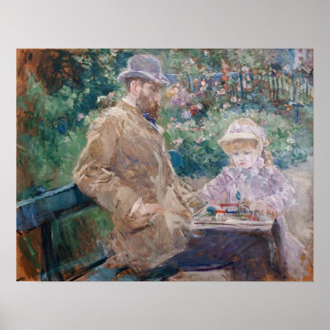 Poster Berthe Morisot - Eugene Manet with his daughter (Frente)
