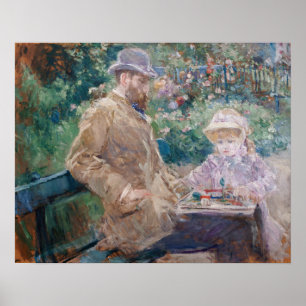 Poster Berthe Morisot - Eugene Manet with his daughter